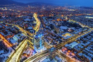 An image of Sofia Bulgaria city at night